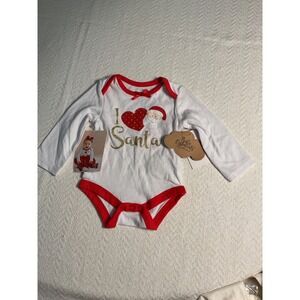 Baby Essentials I Love Santa Christmas Holiday Bodysuit 3M Newborn‎